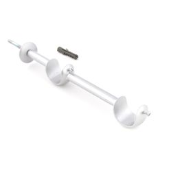 Suporte Duplo 8cm Aço escovado Para Varão De Cortina 28x28mm - SL168 - 38