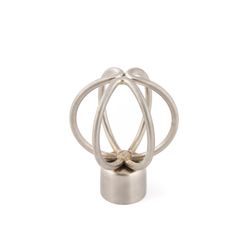 Ponteira Globo Aço Escovado Para Varão de Cortina 28mm - P030 - 38