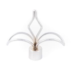 Ponteira Flor de Liz Cromado Para Varão de Cortina 19mm - P027 - 10