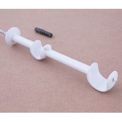 Suporte Branco Duplo Longo 8cm Para Varão De Cortina 28x19mm - SB146 - 16