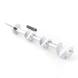 Suporte Triplo Cromado Para Varão De Cortina 28x19x19mm - SL063 - 10