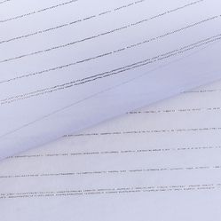 Tecido Para Cortina Voil Listrado Lutex  Irlanda 128 Prata/Branco - Largura 3,00mts