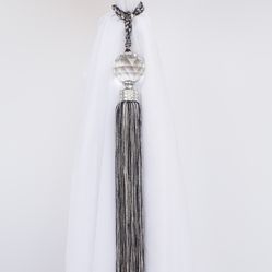Abraçadeira Para Cortina Pingente Cristal 1 Un - Preto