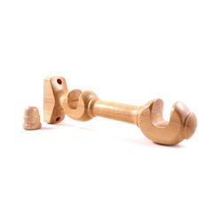 Kit Suporte Duplo e Ponteira em Madeira 19X19mm Marfim