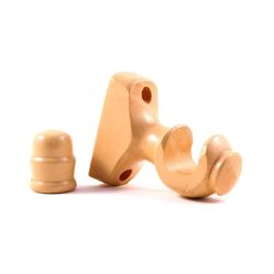 Kit Suporte e Ponteira em Madeira Para varão 19mm Marfim