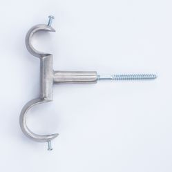 Suporte Duplo de Teto para Varão de 28x19mm - Titanio