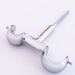 Suporte Duplo de Teto para Varão de 28x19mm - Cromado