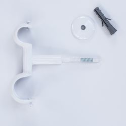 Suporte Duplo de Teto para Varão de 28x19mm - Branco