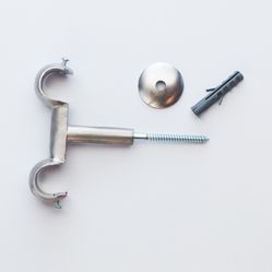 Suporte Duplo de Teto para Varão de 19x19mm - Titanio