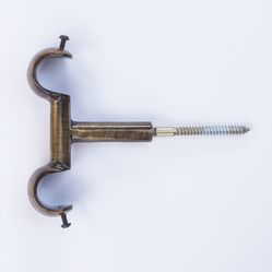 Suporte Duplo de Teto para Varão de 19x19mm - Ouro velho