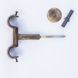Suporte Duplo de Teto para Varão de 19x19mm - Ouro velho