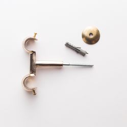 Suporte Duplo de Teto para Varão de 19x19mm - Dourado