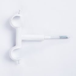 Suporte Duplo de Teto para Varão de 19x19mm - Branco