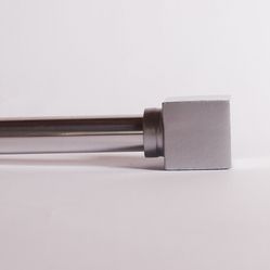 Ponteira Maciça Cubo Para Varão 19mm - Aço Escovado