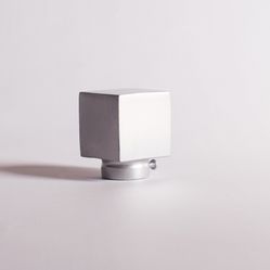 Ponteira Maciça Cubo Para Varão 19mm - Aço Escovado