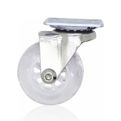 Pé Rodízio Médio Silicone Base Ferro 5cm