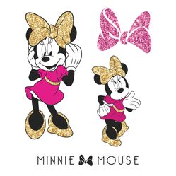 Adesivo de Parede - Auto Colante - Minnie Mouse com glitter - 22,9cm x 44,1cm