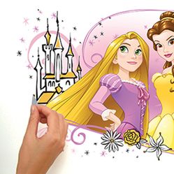 Adesivo de Parede - Auto Colante - Princesas Amigas de Aventura - 45,7cm x 101,6cm