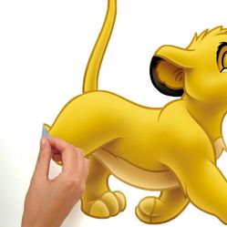 Adesivo de Parede - Auto Colante - Simba Timon e Pumba - 45,7cm x 101,6cm