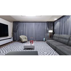 Tecido Para Cortina America Madras Cinza - Largura 2,90m