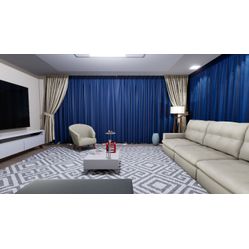 Tecido Para Cortina America Florence Azul Royal - Largura 2,90m