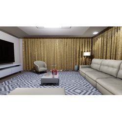 Tecido Para Cortina Europa 38 Jacquard Algodão Medalhão Dourado - Largura 2,80m