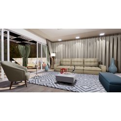 Sintético Courvin Para Sofá e Estofado Bling 02 3D Pérola - Largura 1,40m