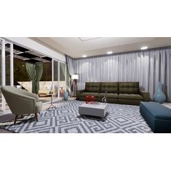 Sintético Courvin Para Sofá e Estofado Dunas -05 Verde Largura 1,40m