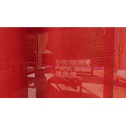 Tecido Para Cortina Voil 23 Liso Vermelho Largura 3,00m