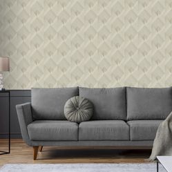Papel de Parede Geometrico Star L96707 Bege-Marfim - Rolo Fechado de 0,53cm x 10mts