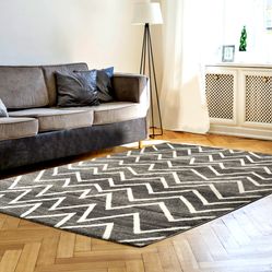 Tapete para Sala e Quarto Sanford Geométrico 03 1,00X1,40- Cinza
