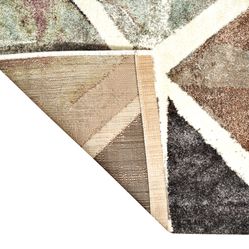 Tapete para Sala e Quarto Sanford Geométrico 06 3,00X4,00- Bege/ Cinza