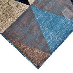 Tapete Para Sala-Quarto Antuerpia 06 100X140 Azul Geométrico
