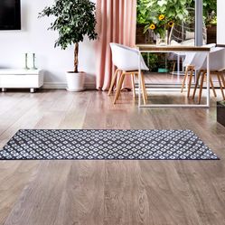 Tapete Para Sala-Quarto Antuerpia 03 50X100 Azul-Bege Geométrico