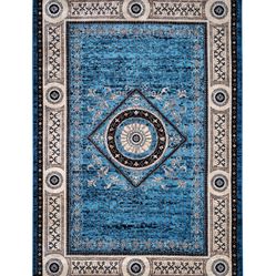 Tapete Para Sala-Quarto Bruxelas 09 50X100 Azul Clássico