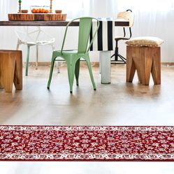 Tapete Para Sala-Quarto Bruxelas 06 66x210 Vermelho Clássico