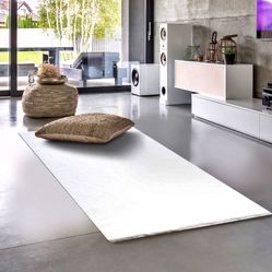 Tapete Para Sala-Quarto Pluma 01 67X180 Branco Felpudo