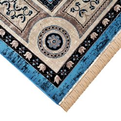 Tapete Para Sala-Quarto Bruxelas 09 200X250 Azul Clássico