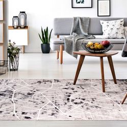 Tapete Para Sala-Quarto Liege 01 40X60 Cinza Geométrico