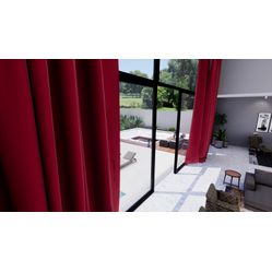 Tecido Para Cortina e Estofado Veludo Silver 07 Vermelho - Largura 2,80m