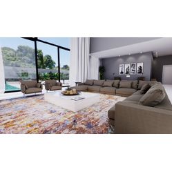 Tecido Para Sofá e Estofado Linho Safira - 04 Fendi Largura 1,40m