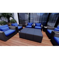 Tecido em Poliéster Riviera-07 Azul Largura 1,40m
