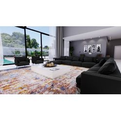 Tecido Para Sofá e Estofado Sarja 507 Preto Elastano 0897 - Largura 1,56m