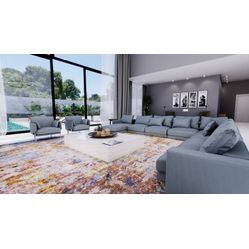 Sintético Para Sofá e Estofado Coroprime 4250/6902 Liso Azul - Largura 1,40m