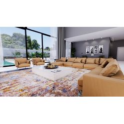 Sintético Para Sofá e Estofado Coroprime 4259/6901 Liso Amarelo - Largura 1,40m