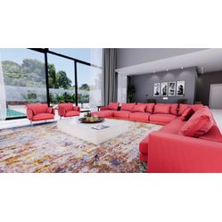 Sintético Para Sofá e Estofado Coroprime 4265/5632 Liso Rosa PINK - Largura 1,40m