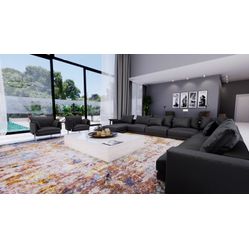 Sintético Para Sofá e Estofado Coroprime 2792/5584 Liso Preto - Largura 1,40m