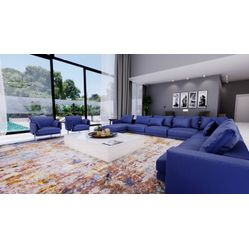 Sintético Para Sofá e Estofado Coroprime 2805/5631 Liso Azul Royal - Largura 1,40m
