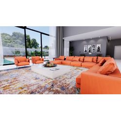 Sintético Para Sofá e Estofado Coroprime 6280/5624 Liso Laranja - Largura 1,40m