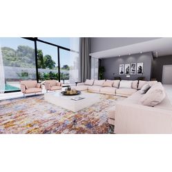 Tecido Para Sofá e Estofado Valência 01 Xadrez Mini Rose Cru - Largura 1,40m